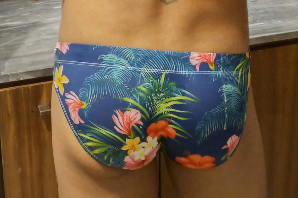Floral mens 2025 swim briefs