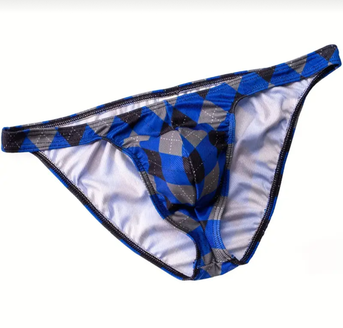 Rad Plaid True Blue Men's Bikini Underwear