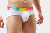 Rainbows in Pure White Men's Brief Underwear