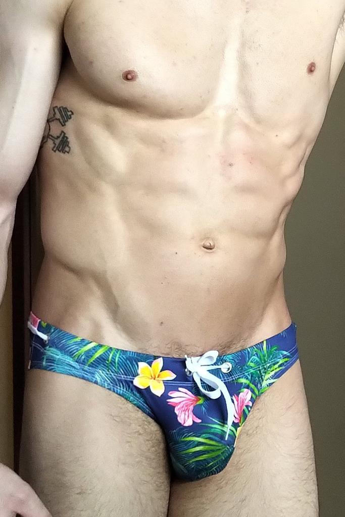 Flashy Floral Men s Swim Brief